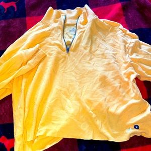 Hollister Yellow turtle neck zip-up top